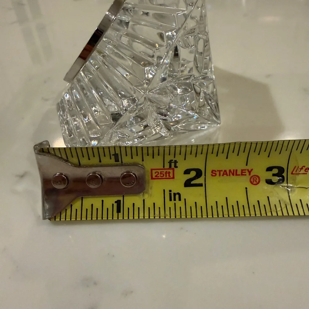 Waterford Crystal Classic Lismore Diamond Shape Desk Clock 3.5